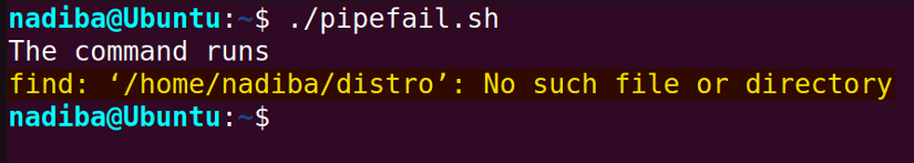 Exit script using set -eo pipefail option if a command fails in Bash