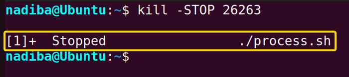 Pausing a process using SIGSTOP signal