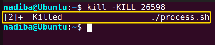 Terminating a process using SIGKILL signal
