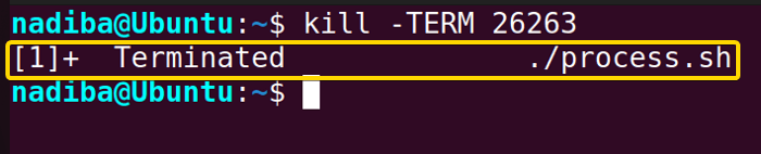Terminating a process using SIGTERM signal