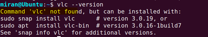 Verify vlc installation