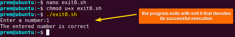 Bash script exits with exit 0 command 