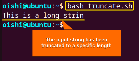 Truncate using head command