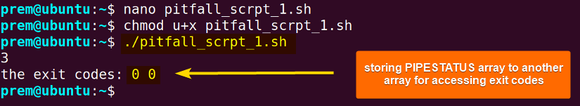solution to pipestatus accessing issue in scripts