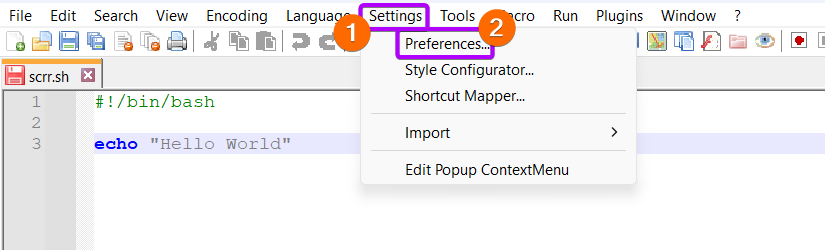 Changing the file type in default mode