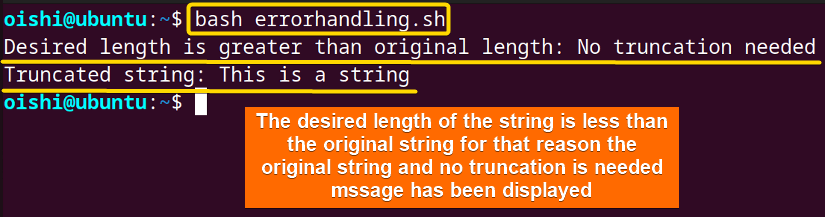 Handling error white truncating