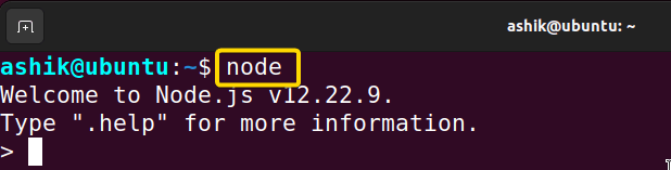executing node command