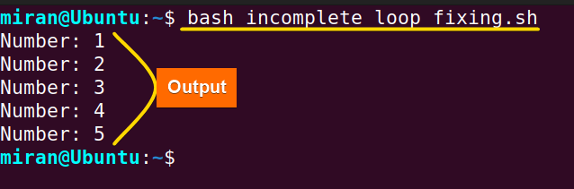 Correcting the Closing Parenthesis in Loop