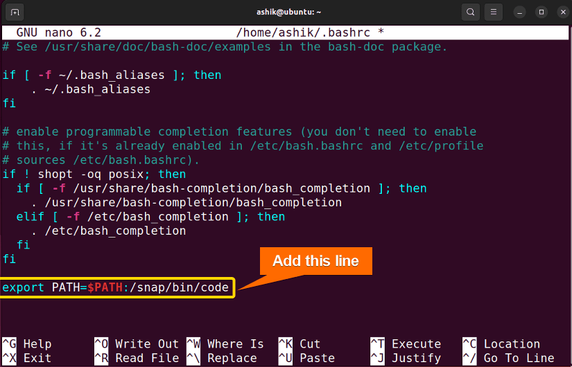 adding code path variable to bashrc file