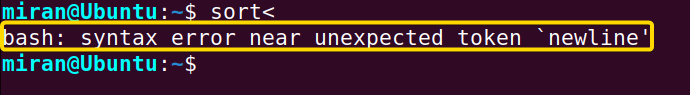Incomplete redirection of sort command