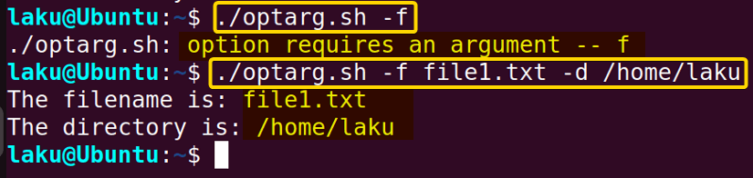Parsing option with argument using getopts in Bash