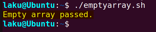 Passing an empty array to a Bash function