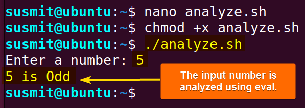 The eval has analyzed the input number.
