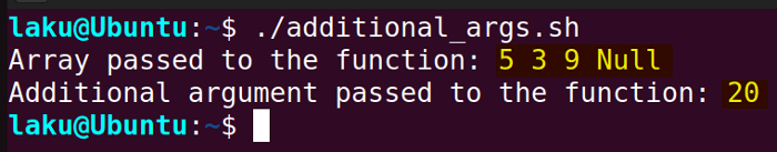  Passing non-array argument with array argument to a Bash function