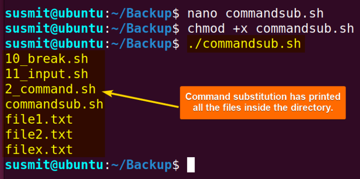 Command substitution.