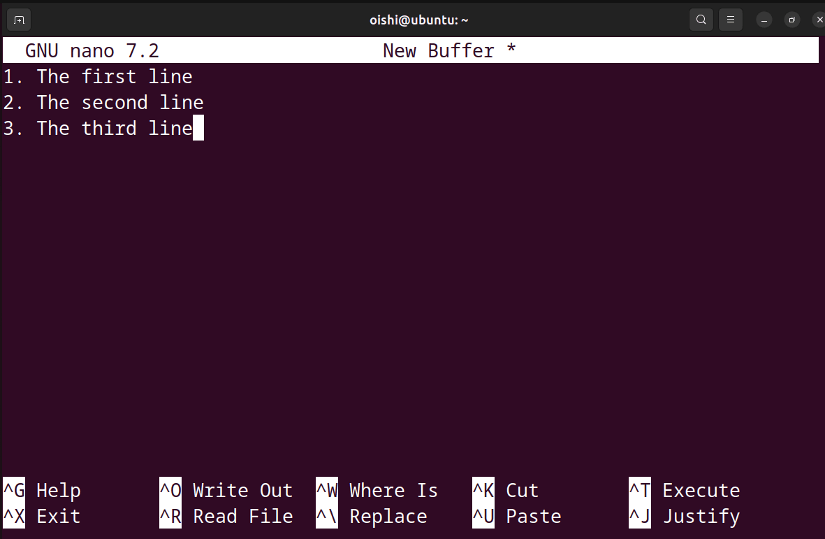Nano text editor