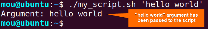 passing argument using single quote