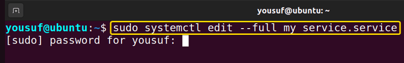 Editing original file using systemctl command