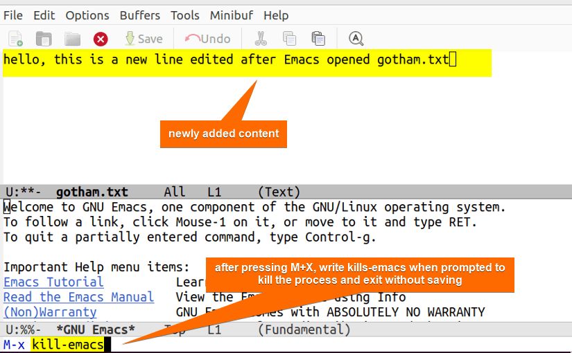 M+X kill emacs exits Emacs
