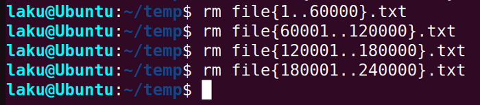 Manual splitting of arguments to avoid argument list too long in Bash
