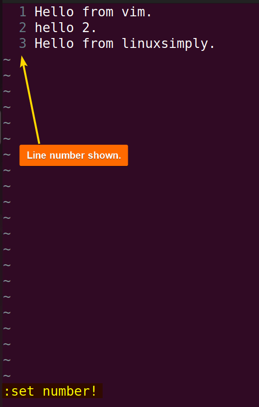 Line number showing.