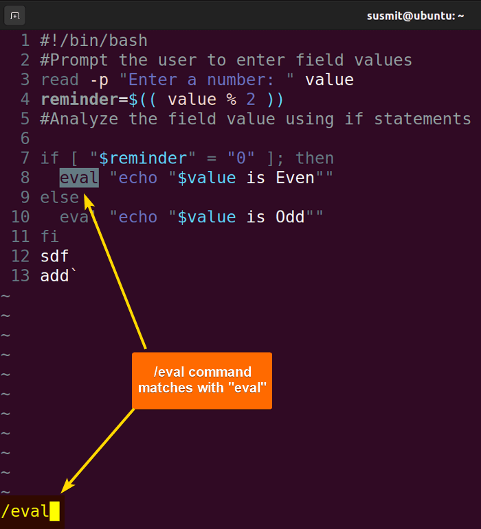 /eval command.