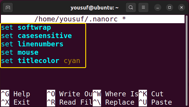12-Adding features in the .nanorc file