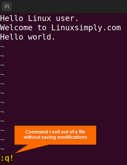 exit a file without saving changes