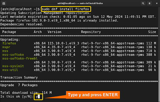 dnf install firefox