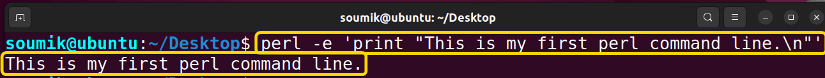 Executing perl in command line