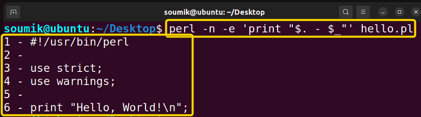 Displaying Script Lines in Terminal