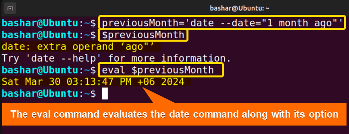 command along with its option is substituted