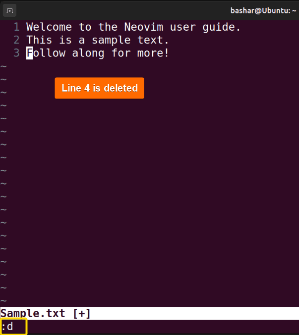 8 deleting a line